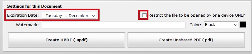 Set Expiry date to a PDF only